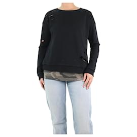 Autre Marque-Black and camouflage distressed sweatshirt - size M-Black