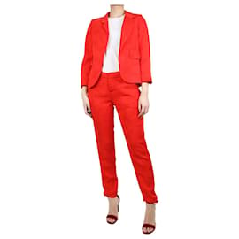 Zadig & Voltaire-Red tonal embroidered two-piece suit set - size UK 10-Red