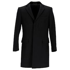 Ralph Lauren-Ralph Lauren Single-Breasted Coat in Black Wool-Black