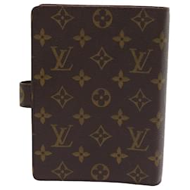 Louis Vuitton-LOUIS VUITTON Monogramm Agenda MM Tagesplaner Cover R20105 LV Auth 57608-Monogramm