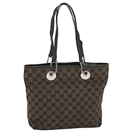 Gucci-GUCCI GG Canvas Tote Bag Brown 285585 Auth bs9255-Brown