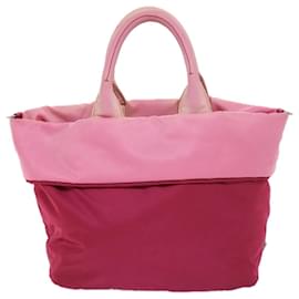 Prada-Prada Hand Bag Nylon 2way Pink Auth bs9228-Pink