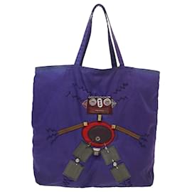Prada-PRADA robot Tote Bag Nylon Purple Auth th4114-Purple