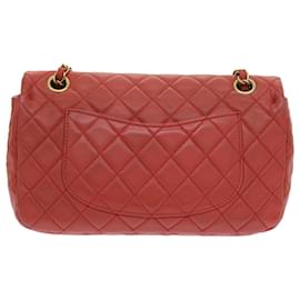 Chanel-CHANEL Matelasse Chain Shoulder Bag Lamb Skin Valentine Only Pink CC Auth 57072a-Pink