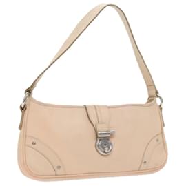 Burberry-BURBERRY Shoulder Bag Leather Beige T-04-02 Auth bs9232-Beige