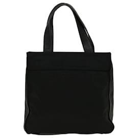 Prada-PRADA Hand Bag Nylon Leather Black Auth 57236-Black
