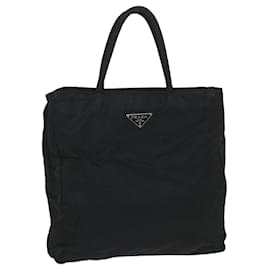 Prada-PRADA Hand Bag Nylon Black Auth 57296-Black