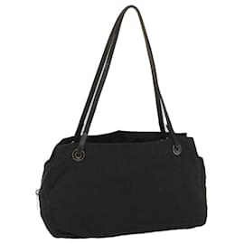Fendi-FENDI Zucca Canvas Hand Bag Nylon Black Auth 58064-Black
