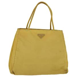 Prada-PRADA Tote Bag Nylon Yellow Auth 57760-Yellow