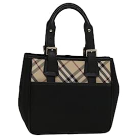 Burberry-BURBERRY Nova Check Borsa a mano Nylon Beige Nero Aut 57242-Nero,Beige