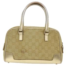 Gucci-GUCCI GG Canvas Hand Bag Gold 000 0852 2123 auth 57933-Golden
