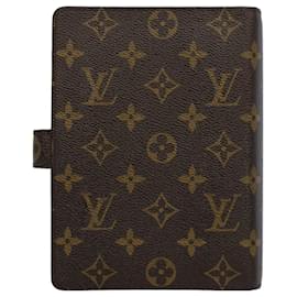 Louis Vuitton-LOUIS VUITTON Monogramm Agenda MM Tagesplaner Cover R20105 LV Auth 57119-Monogramm