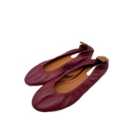 LANVIN Bailarinas T.UE 41 Cuero Burdeos