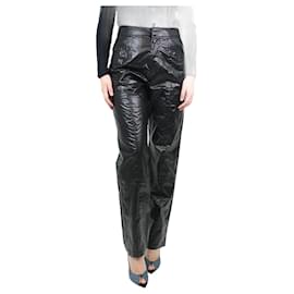 Isabel Marant-Black coated cotton trousers - size UK 8-Black
