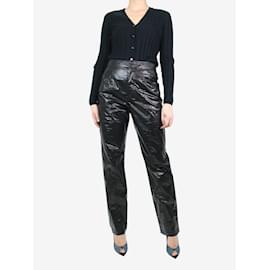 Isabel Marant-Black coated cotton trousers - size UK 8-Black