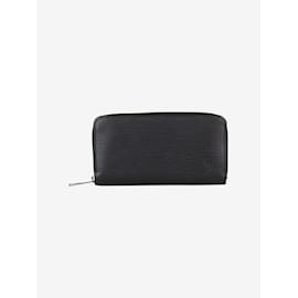 Louis Vuitton-Schwarze Epi-Geldbörse aus Leder mit Reißverschluss-Schwarz