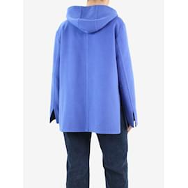 Autre Marque-Jaqueta azul de lã com capuz e zíper - tamanho M-Azul