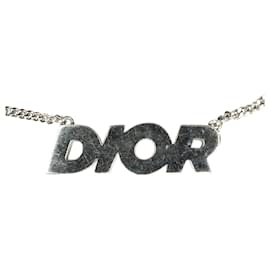Dior-Dior Silver Homme Logo Pendant Necklace-Silvery