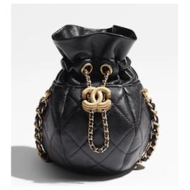 Chanel-Chanel Lambskin Leather Gold HW Bag-Black