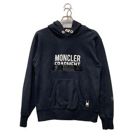 Moncler Kapuzenpullover mit Logo Tape Design Schwarz Baumwolle Schwarz