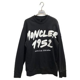 Moncler 1952 Rundhalspullover Schwarz Baumwolle Schwarz