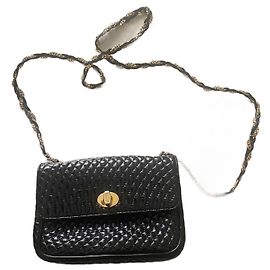 Bolsa de ombro Bally MatelasséChain preta em couro envernizado Preto