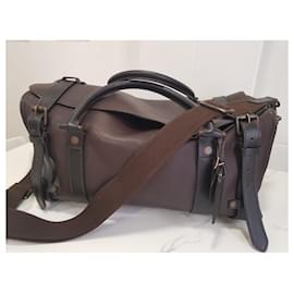 Louis Vuitton-Louis Vuitton Utah Leather Commanche 55 Travel Bag duffle-Dark brown