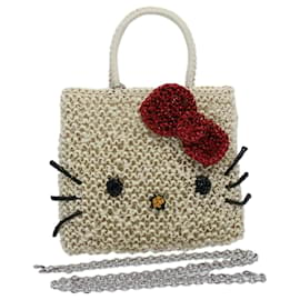 Autre Marque-ANTEPRIMA Hello Kitty Chain Wire Shoulder Bag Plastic 2way White Red Auth 56580-White,Red