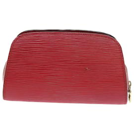 Louis Vuitton-LOUIS VUITTON Epi Dauphine PM Pochette Rouge M48447 Auth LV 56835-Rouge