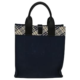 Burberry-BURBERRY Borsa Tote Blue Label Canvas Navy Auth cl800-Blu navy
