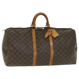 Louis Vuitton-Louis Vuitton Monogram Keepall 55 Borsa Boston M41424 LV Auth th4132-Monogramma