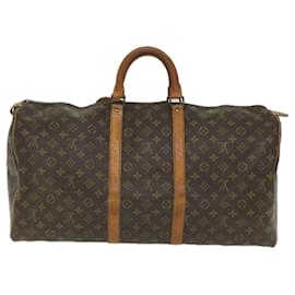 Louis Vuitton-Louis Vuitton Monogram Keepall 55 Borsa Boston M41424 LV Auth th4132-Monogramma