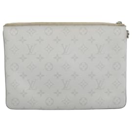 Louis Vuitton-LOUIS VUITTON Monograma Branco Bolsa Com Zíper GM Clutch Bag M68310 Autenticação de LV 56943-Monograma
