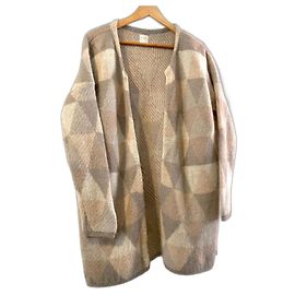Des Petits Hauts Dina Strickjacke Rosa Grau Gold Lurex Pink Grau