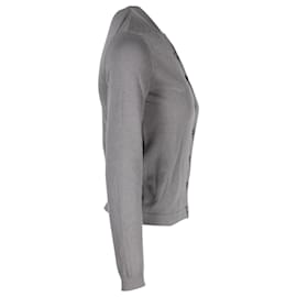 Hermès-Cardigan boutonné sur le devant Hermes en cachemire gris (Cardigan uniquement)-Gris