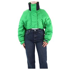 Sportmax Green cropped puffer jacket - size UK 8 Green