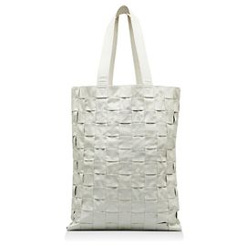 Bottega Veneta White Maxi Intrecciato Cassette Tote White