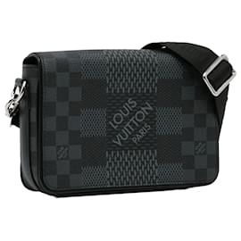 Louis Vuitton-Louis Vuitton Black Damier Graphite Studio 3D Messenger Bag-Black