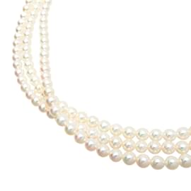 Mikimoto-3-Strang Perlenkette-Weiß