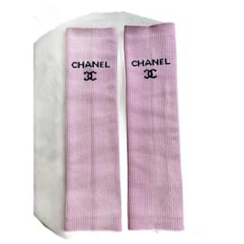 Chanel-Guêtres/Jambières Chanel rose en viscose-Rose