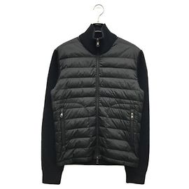 Moncler Down Jacket Navy Blue Wool Nylon Navy blue