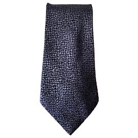 Cravatta Salvatore Ferragamo in seta blu navy Blu navy