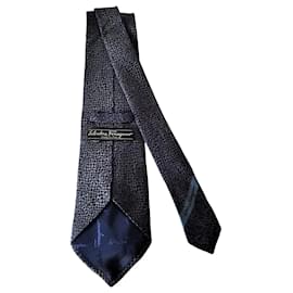 Salvatore Ferragamo-Tie-Navy blue