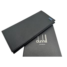Alfred Dunhill-Lange Belgrave-Geldbörse aus schwarzem Leder von Dunhill London-Schwarz