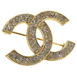 Chanel-CHANEL COCO Mark Stone Broche Metal Tom Dourado CC Auth ar10557b-Outro