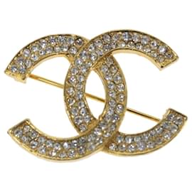 Chanel-CHANEL COCO Mark Stone Brosche Metall Goldton CC Auth Ar10557b-Andere