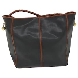 Autre Marque-BOTTEGA VENETA Shoulder Bag PVC Leather Black Brown Auth bs9631-Brown,Black