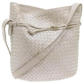 Autre Marque-BOTTEGAVENETA INTRECCIATO Shoulder Bag Leather White Auth 57834-White