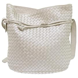 Autre Marque-BOTTEGAVENETA INTRECCIATO Shoulder Bag Leather White Auth 57834-White