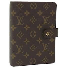 Louis Vuitton-LOUIS VUITTON Monogramm Agenda MM Tagesplaner Cover R20105 LV Auth 58183-Monogramm